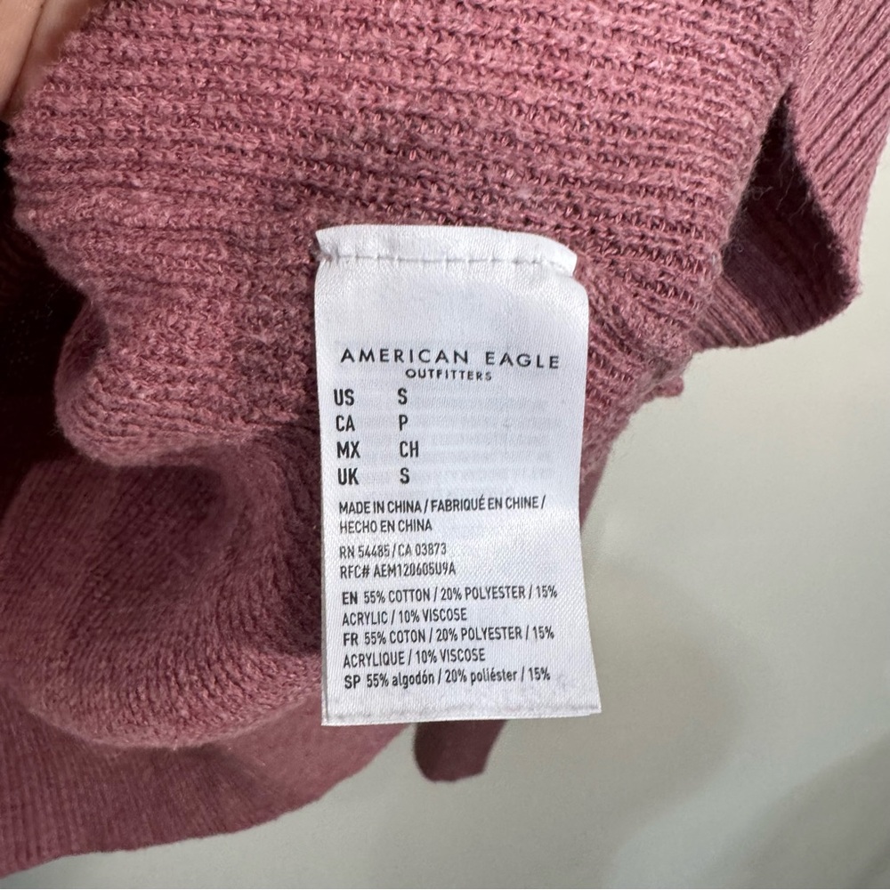 American Eagle Red Striped Button Pullover Sweater - image 4